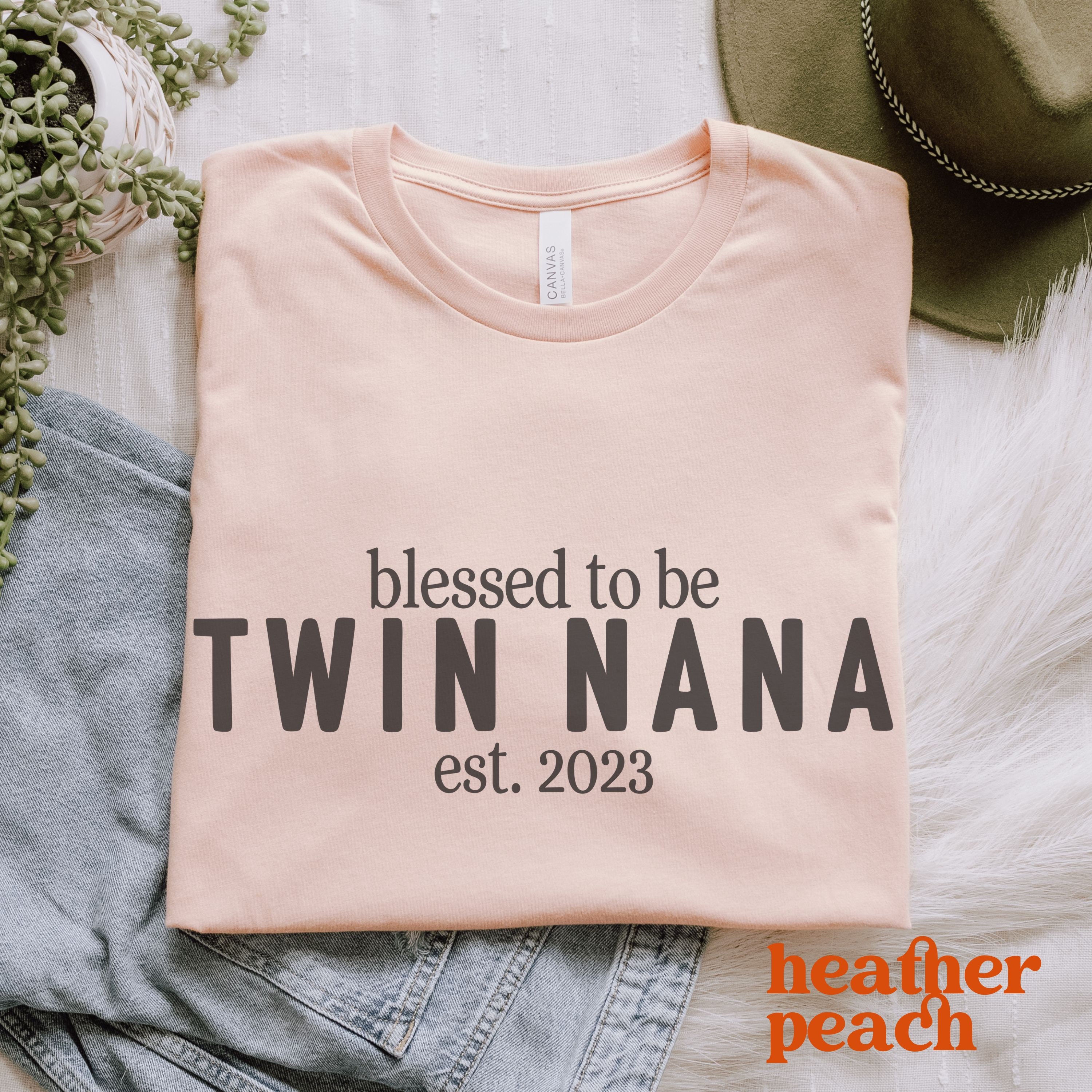 personalized twin grandma shirt custom blessed nana gigi mimi t shirt unique gift for twin grandparents announcement gogmg scaled