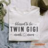 Personalized Twin Grandma Shirt for Blessed Nana Gigi and Mimi Unique Twin Announcement Gift for Grandparents