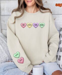 personalized twin mama sweatshirt with kids names custom mom pullover for mothers day and valentines day gifts 8nlhv