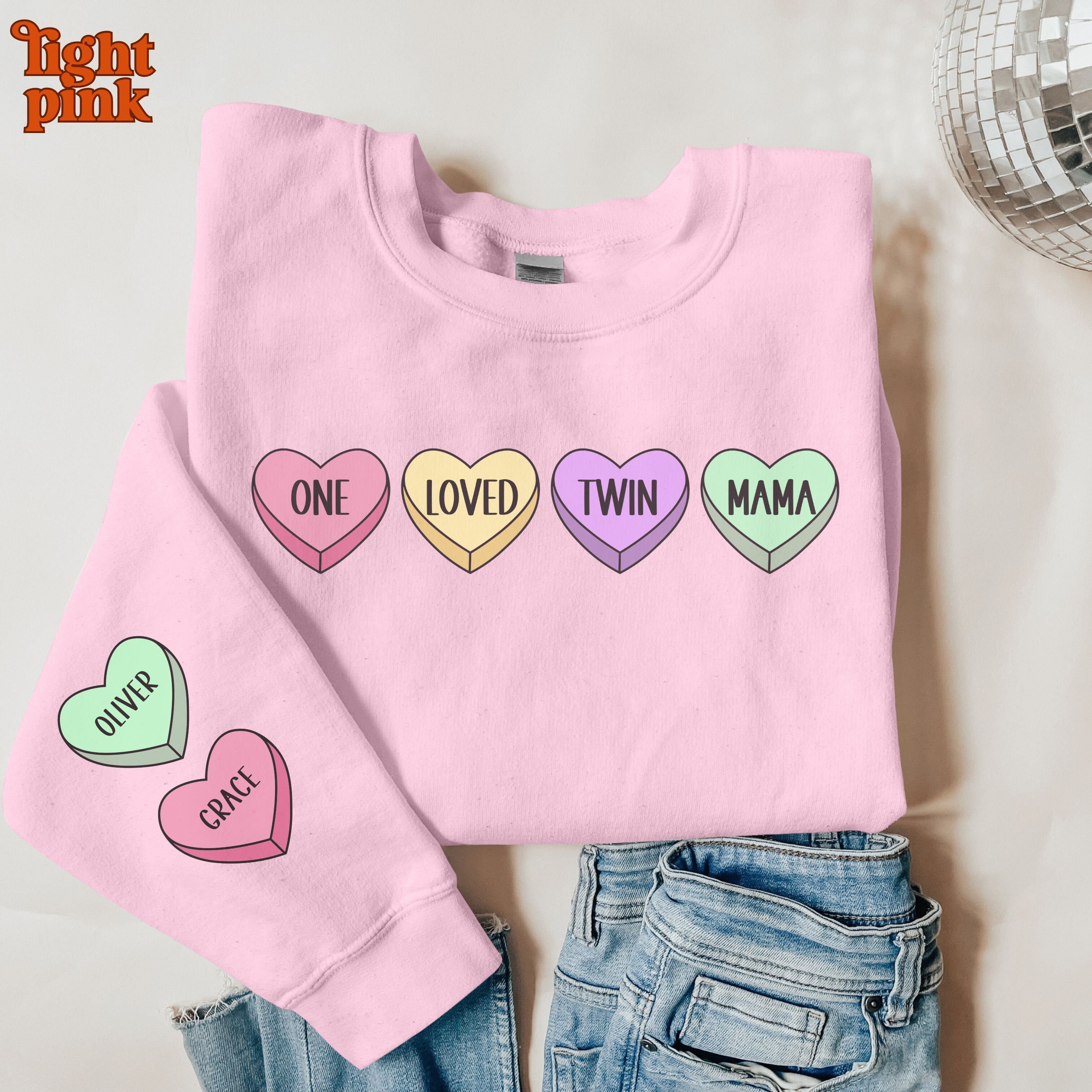 personalized twin mama sweatshirt with kids names on sleeve for mothers day and valentines day custom mom pullover dfizh