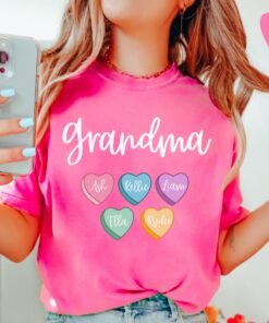 personalized valentines day shirt for grandma mimi nana with grandkid names cute grandma t shirt for valentines day 1kamn