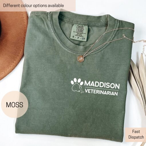 personalized veterinarian shirt custom vet nurse t shirt veterinary assistant tee animal doctor apparel for vet techs k5mz8