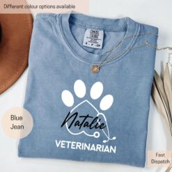 personalized veterinarian shirt custom vet tech nurse shirt veterinary assistant apparel animal doctor t shirt tvl1g