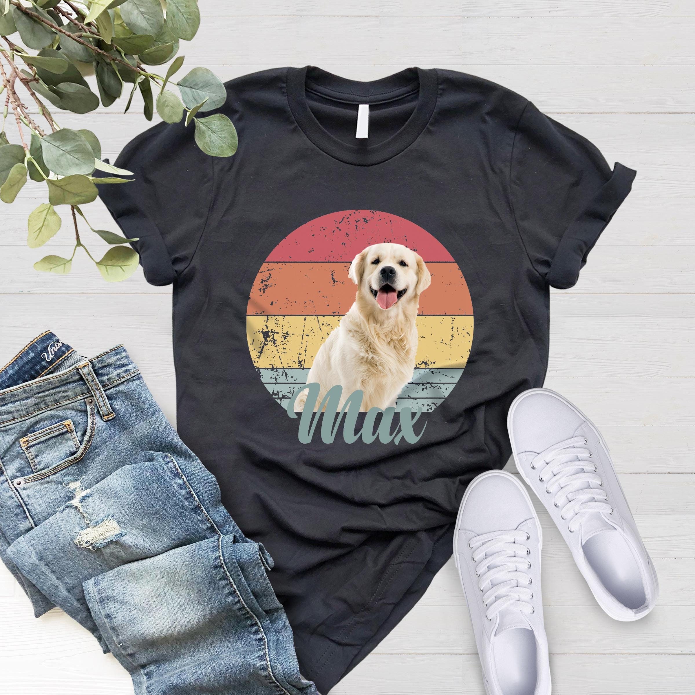 personalized vintage dog shirt with custom pet portrait retro style available in kids sizes t shirt belu7