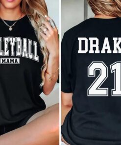 personalized volleyball mama shirt with kid name and jersey number custom volleyball mom gift for volleyball lovers v5vfa