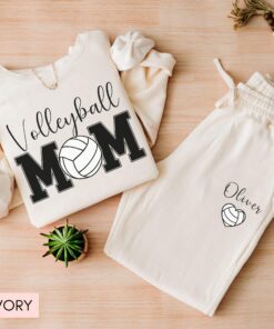 personalized volleyball mom sweatshirt and sweatpants set for game day comfortable apparel for volleyball moms uxhq1