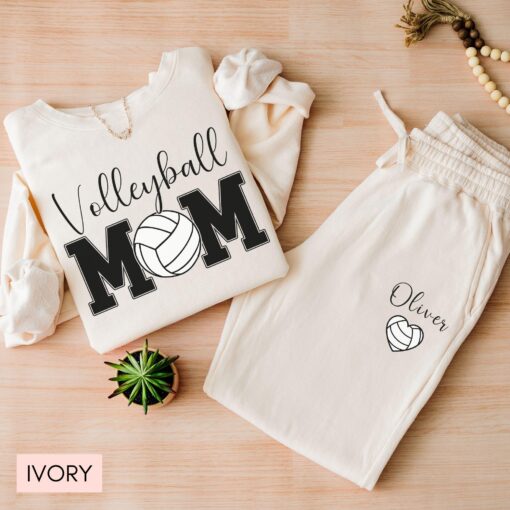 personalized volleyball mom sweatshirt and sweatpants set for game day comfortable apparel for volleyball moms