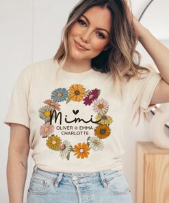 personalized wildflowers mimi shirt custom grandma t shirt unique christmas gift for grandma crewneck tee 097vt