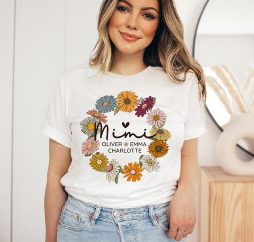 personalized wildflowers mimi shirt custom grandma t shirt unique christmas gift for grandma crewneck tee vj1mf