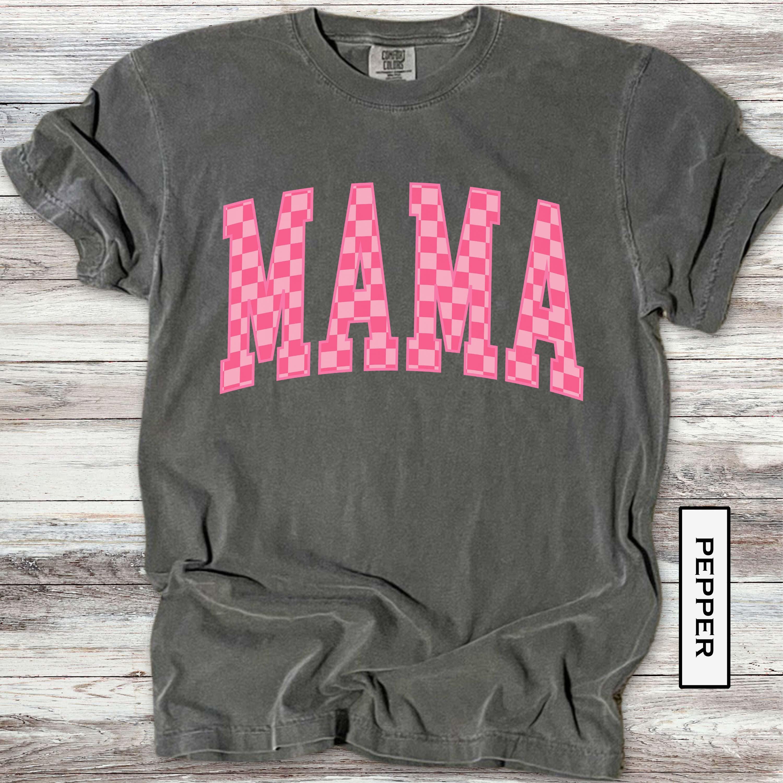 pink check mama shirt vintage style for mothers day retro mom t shirt unique new mom gift comfortable cotton tee eaoyk scaled