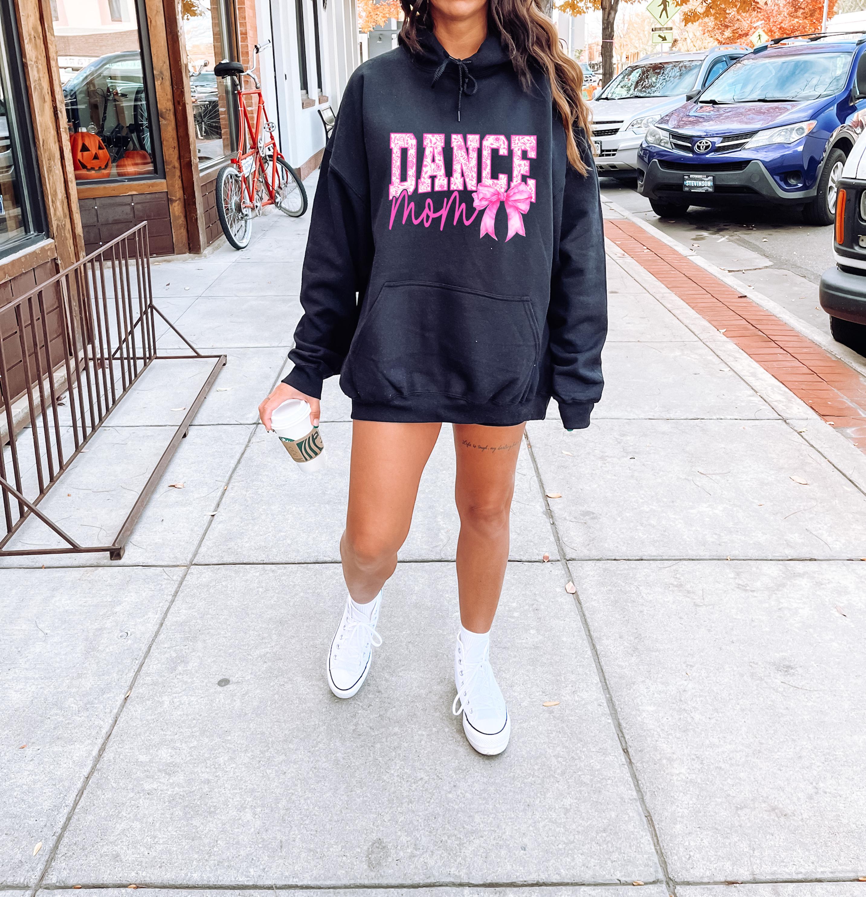 pink dance mom hoodie with floral patterns and bow design cute mom shirt for dance moms and mothers day gifts xcyed scaled