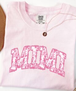 pink floral mimi shirt for grandma comfort colors t shirt best mimi gift for mothers day unique grandma apparel bywou