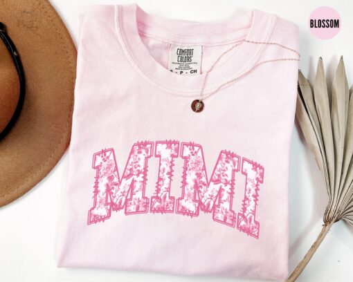 pink floral mimi shirt for grandma comfort colors t shirt best mimi gift for mothers day unique grandma apparel bywou