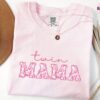 pink floral twin mom shirt for new parents cute mama t shirt pregnancy reveal perfect for mothers day m62wj