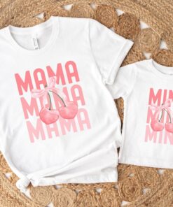 pink mommy and me balletcore mini shirts cute mama tee for mothers day matching outfits linuj