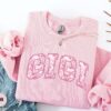 pink toile gigi sweatshirt for grandma floral crewneck best grandma gift mothers day shirt gigi sweater outfit ihxaz