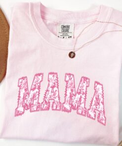 pink toile mama t shirt for new moms first mothers day gift cute mom life shirt personalized baby announcement jnrz0