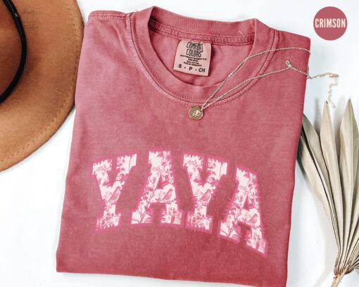 pink toile yaya floral shirt for mothers day personalized gift cute grandma t shirt comfortable yaya tee wchpw