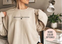 pregnant girl winter crewneck sweatshirt for pregnancy announcement baby shower new mom mothers day shirt wdy82