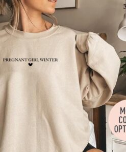 pregnant girl winter crewneck sweatshirt for pregnancy announcement baby shower new mom mothers day shirt wdy82