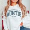 promoted from bestie to auntie 2024 sweatshirt pregnancy announcement gift for new aunts and best friends mircl