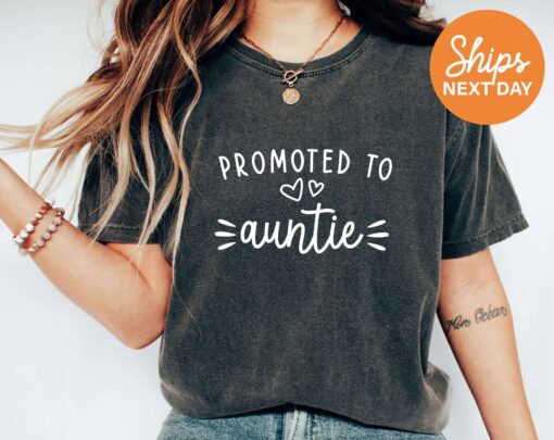 promoted to auntie shirt future aunt t shirt pregnancy announcement reveal gift for new aunt 91982