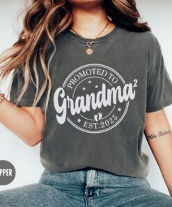 promoted to grandma again shirt second time grandma t shirt pregnancy reveal baby announcement grandparents gift fhkyu