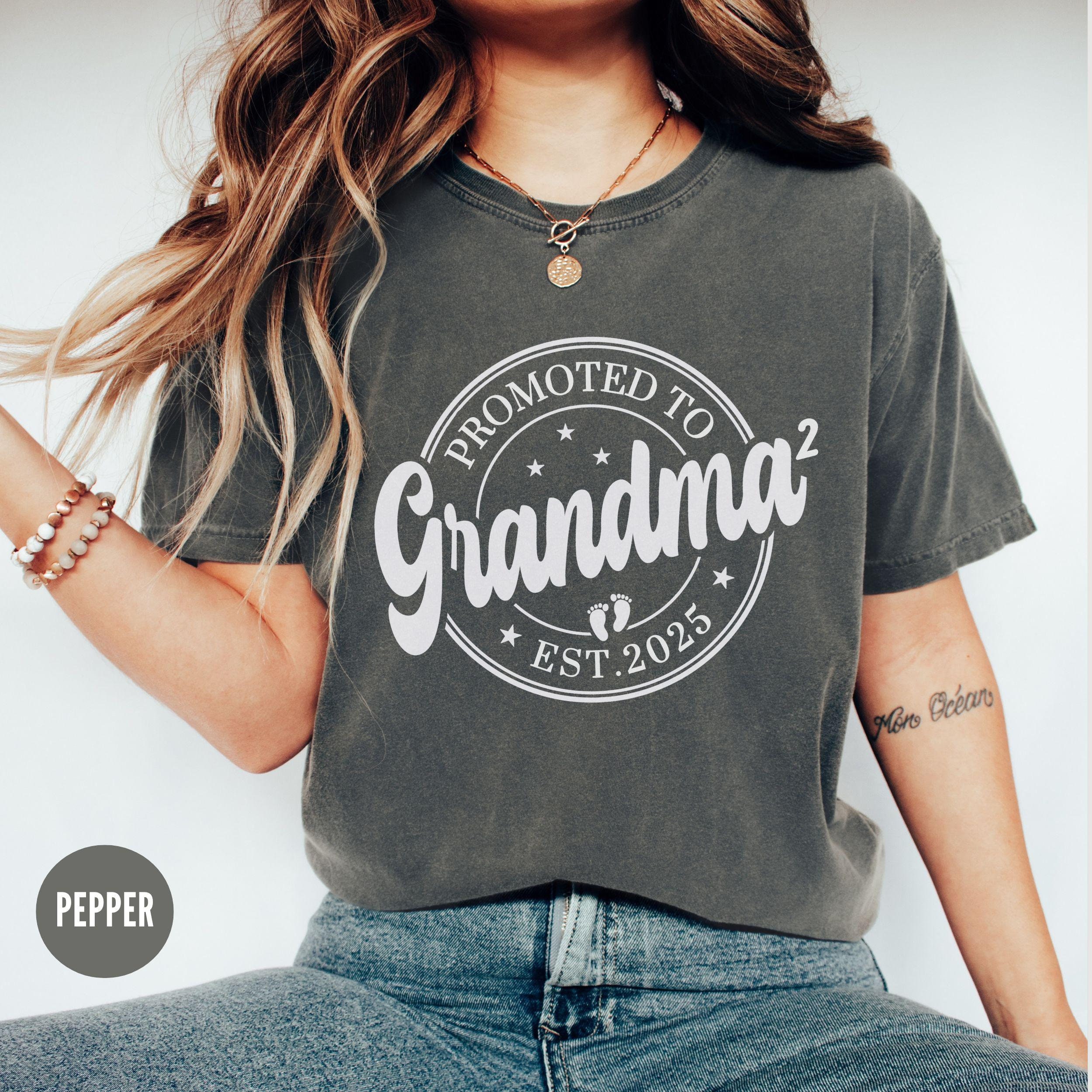 promoted to grandma again shirt second time grandma t shirt pregnancy reveal baby announcement grandparents gift fhkyu