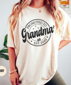 promoted to grandma again shirt second time grandma t shirt pregnancy reveal baby announcement grandparents gift ub3sm