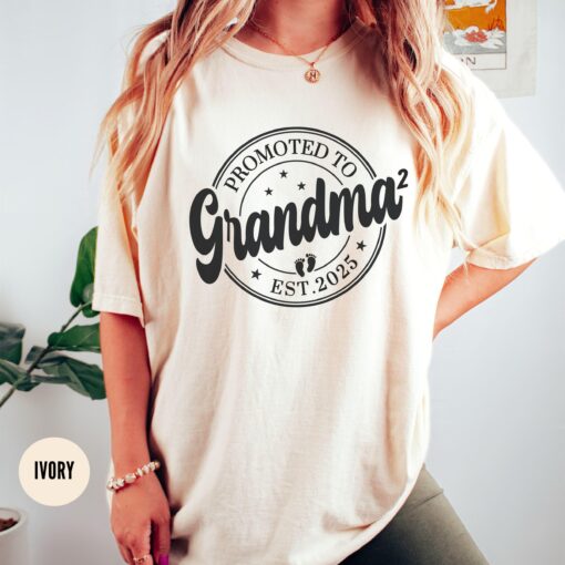 promoted to grandma again shirt second time grandma t shirt pregnancy reveal baby announcement grandparents gift ub3sm