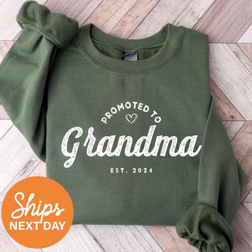 promoted to grandma sweatshirt est 2024 new grandma gift for pregnancy reveal gender reveal unique grandma shirt edfgz