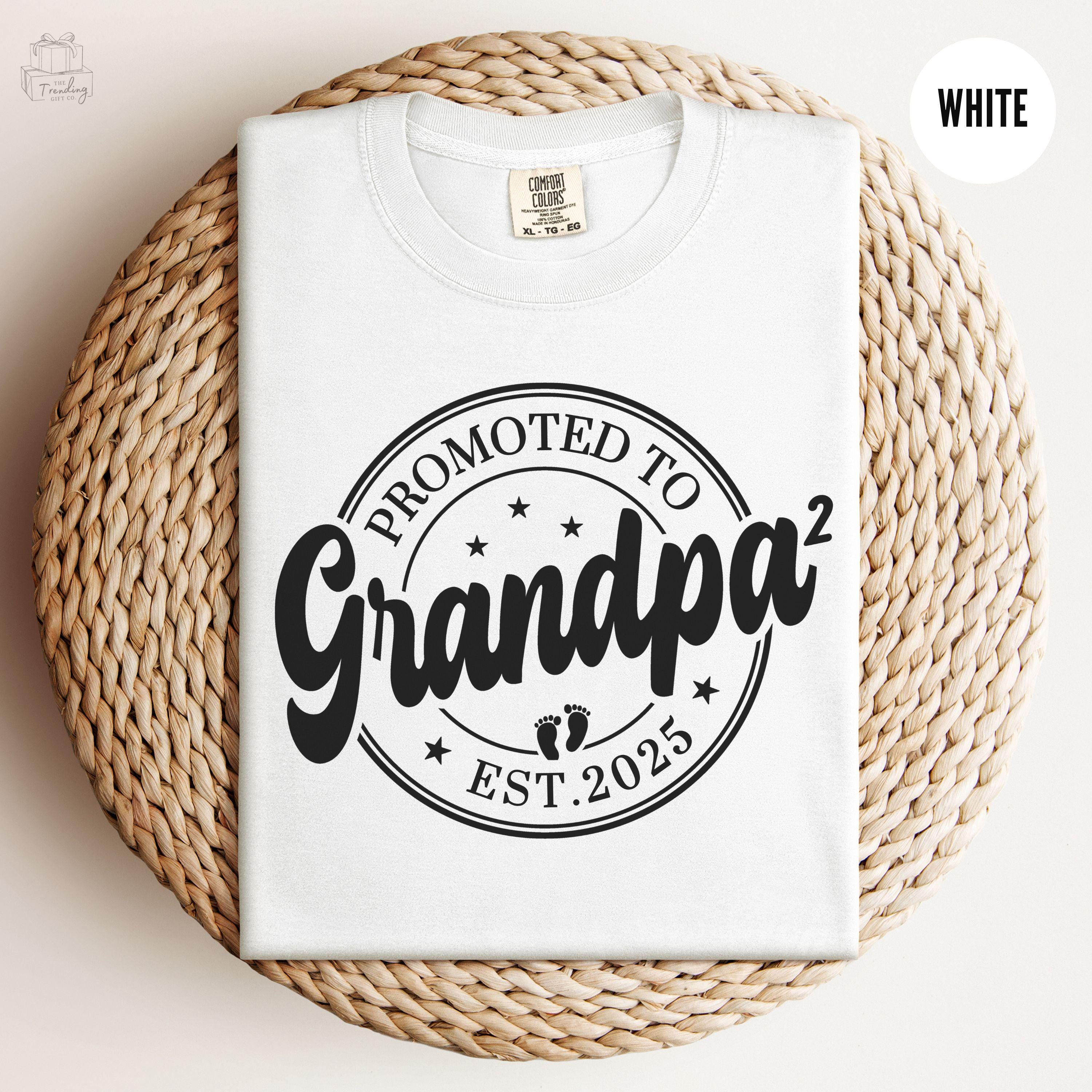 promoted to grandpa again est 2025 shirt for pregnancy reveal baby announcement new grandad tee grandparents gift kwx2h scaled