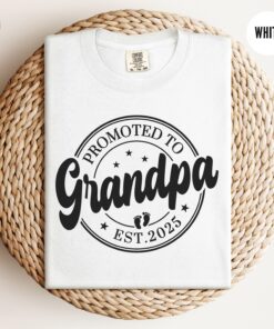 promoted to grandpa t shirt for pregnancy reveal baby announcement est 2025 comfortable grandparents gift tee m5z40