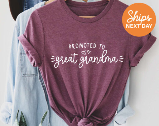 promoted to great grandma shirt funny pregnancy announcement t shirt for new grandparents mothers day gift