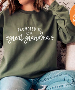 promoted to great grandma sweatshirt for new grandparents pregnancy announcement mothers day gift crewneck 4n4d9