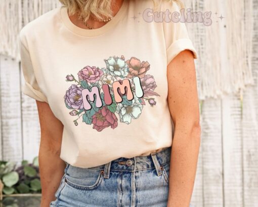 promoted to mimi shirt for new grandma pregnancy reveal wild roses announcement cute grandma t shirt tlscj