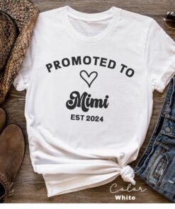 promoted to mimi shirt new grandma established 2024 gender reveal maternity pregnancy reveal gift for grandmother qonhx