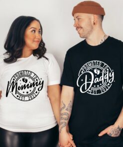 promoted to mommy and daddy shirt new parents announcement tee for new mother and father gifts 8iub3