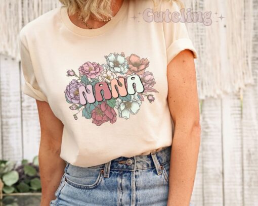 promoted to nana shirt for new grandma pregnancy reveal wild roses announcement unique gift for grandma to be 3g7kw