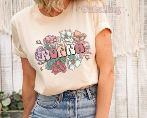 promoted to nonna shirt for pregnancy reveal italian grandma wild roses baby announcement gift wl7db