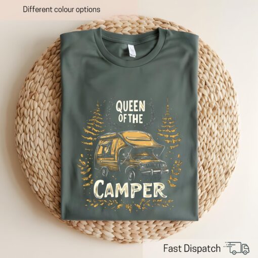 queen of the camper shirt for moms boho camping t shirt outdoor adventure hiking apparel mountain mom life tee tfggw