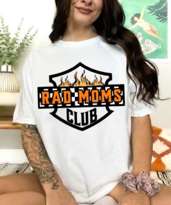 rad moms club vintage graphic tee for women retro mom life shirt trendy biker mama motorcycle apparel knz13