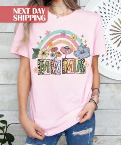 rainbow floral mom shirt cute boho mama t shirt best mom ever gift for mothers day leopard print design 1r9eb