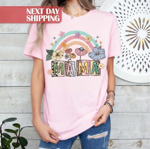 rainbow floral mom shirt cute boho mama t shirt best mom ever gift for mothers day leopard print design 1r9eb