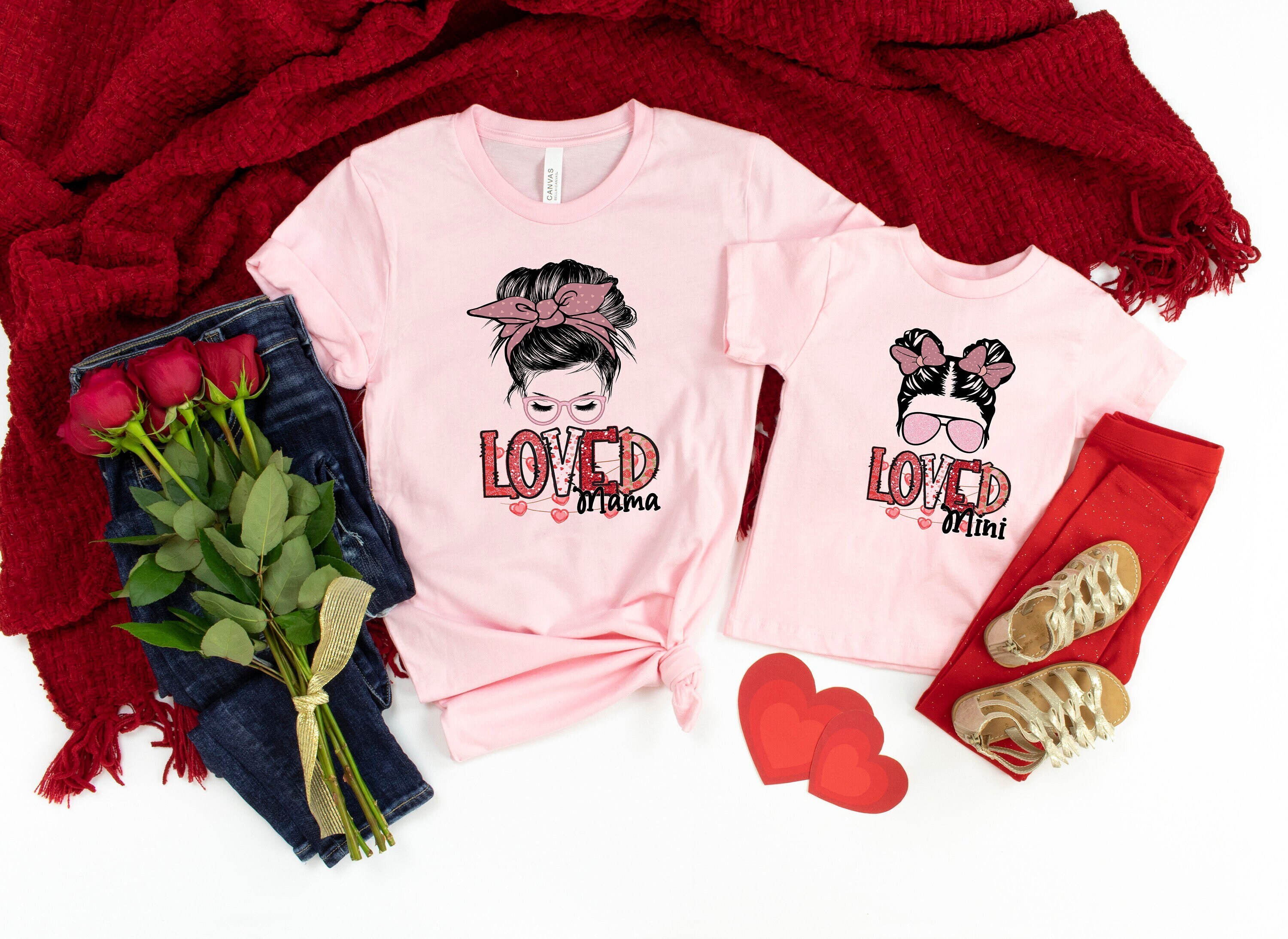 rainbow mama and mini matching valentines shirt for mamas girl cute mom life t shirt for valentines day lbe0d scaled