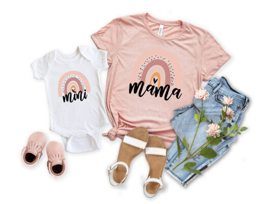 rainbow mama and mini matching valentines shirts for mamas girl cute mom life apparel 3zitu scaled