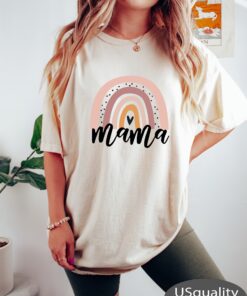 rainbow mama shirt and mini matching shirt set for mom and daughter with heart design rainbow t shirt ozqbk