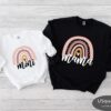 rainbow mama shirt and mini matching shirt set for mom and daughter with heart design rainbow t shirt ukxmx scaled