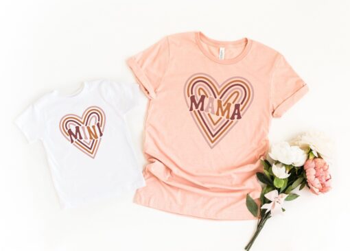 rainbow mama shirt for mothers day with matching mini shirt first mothers day gift for mom and child rxrbg scaled