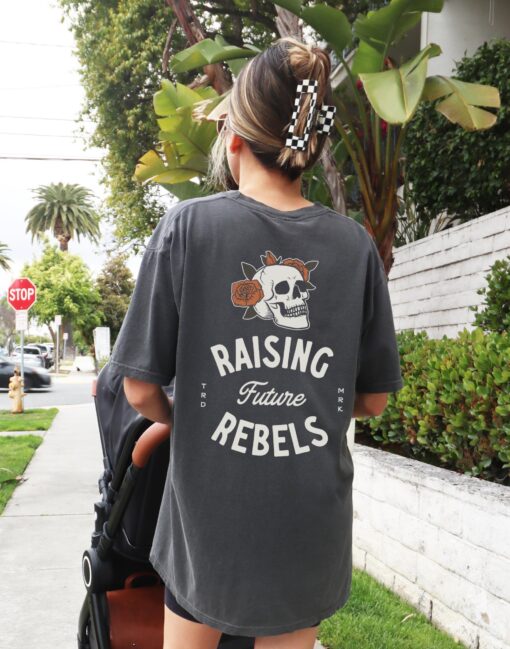 raising future rebels mom t shirt for women edgy rebel mama shirt funny gift for mothers day and everyday wear bw7ev